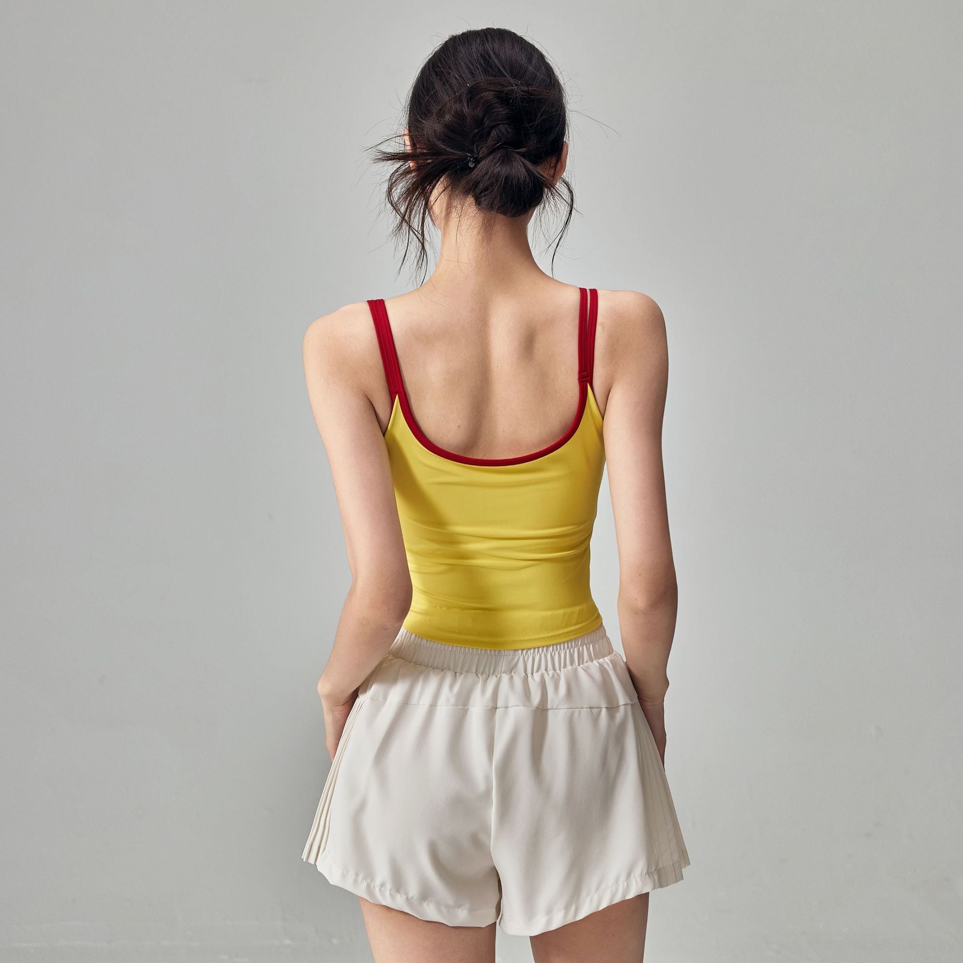 Women's Yoga Top with Built-in Chest Pad