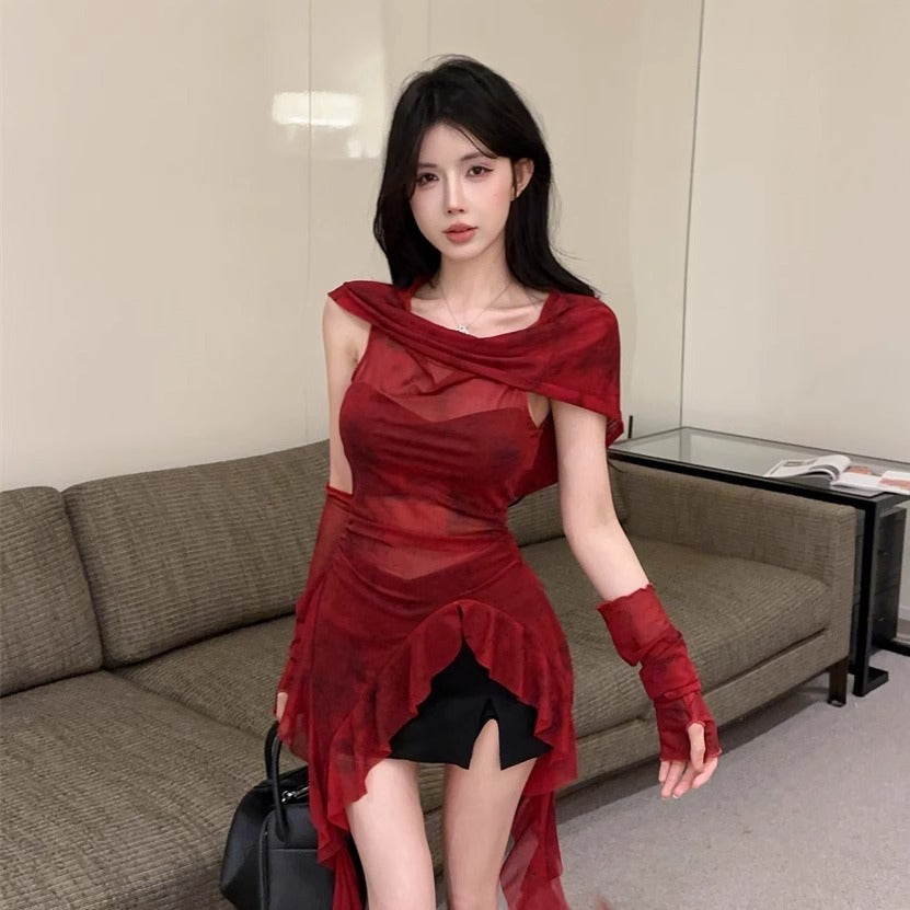 Irregular sleeveless top
